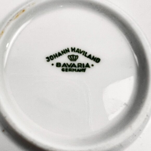 Johann Haviland White Embossed 13" Porcelain Serving Platter Gold Trim Bavaria - Picture 4 of 10